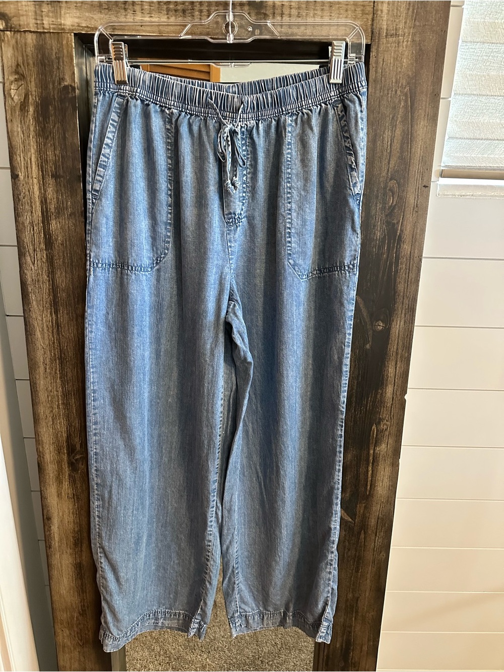 Beach Lunch Lounge Women’s S Lyocell Chambray Drawstring Pants Coastal Relaxed